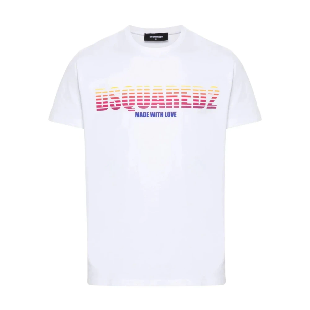 Dsquared2 Bedrukt T-shirt White Heren