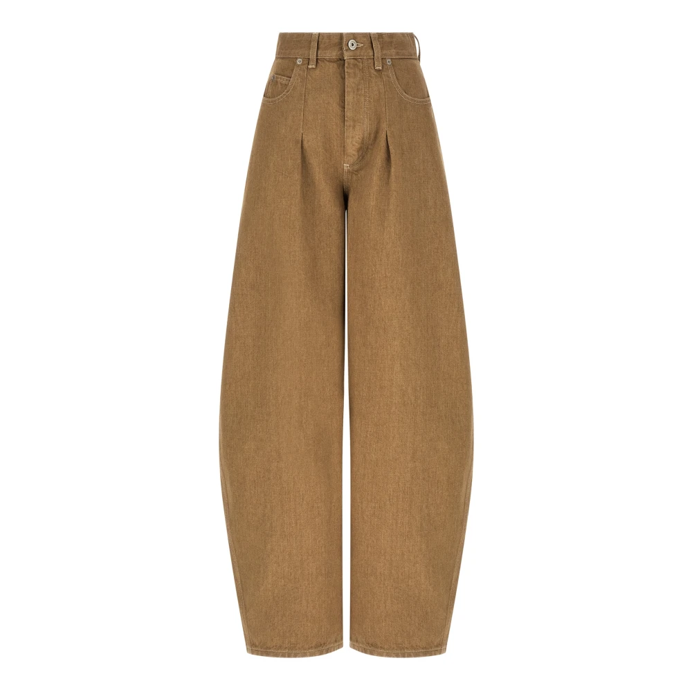 Jacquemus Beige Loose Fit Jeans, Female, W25, Ovalo De-Nîmes Denim Trousers
