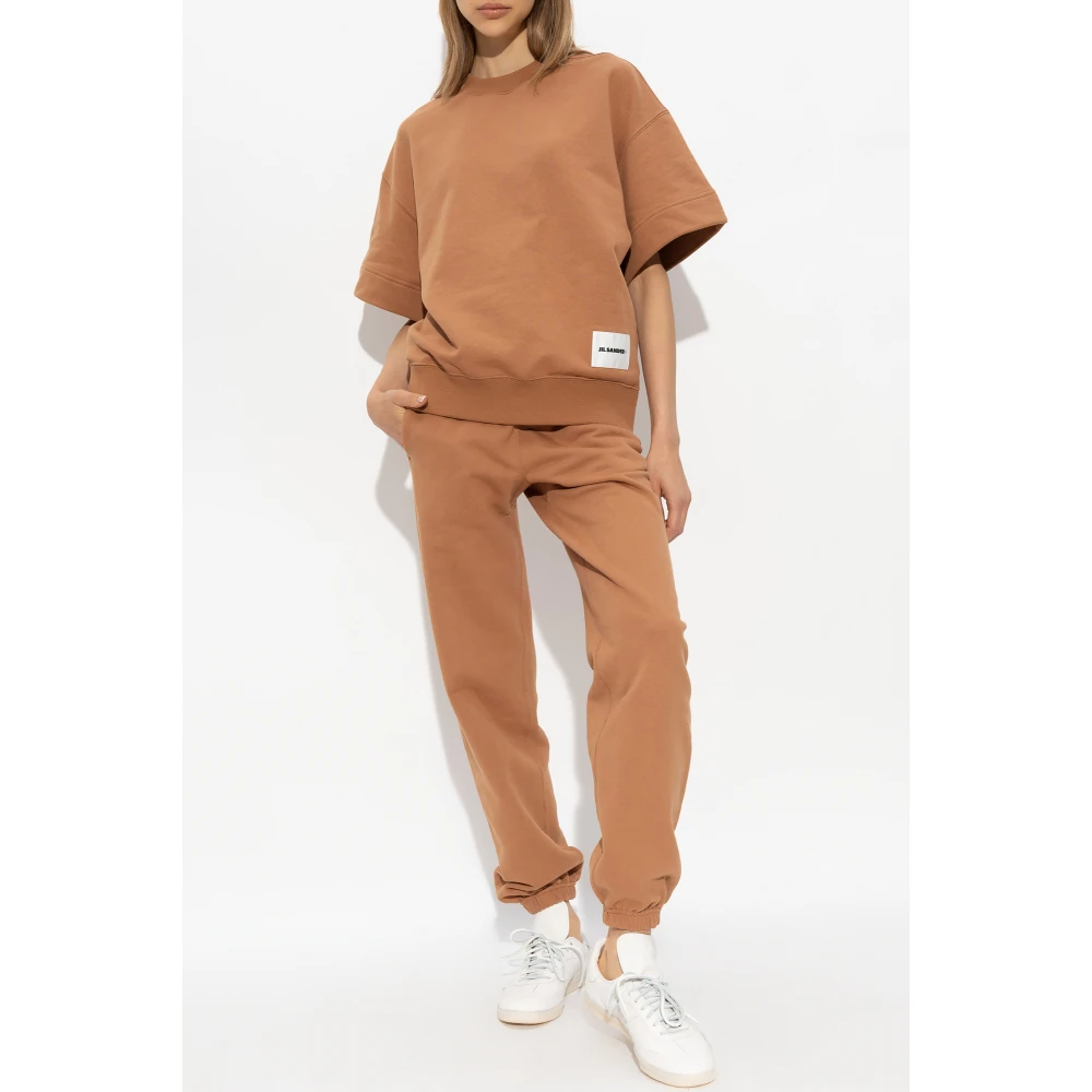 Jil Sander Sweatpants met logo Brown Dames