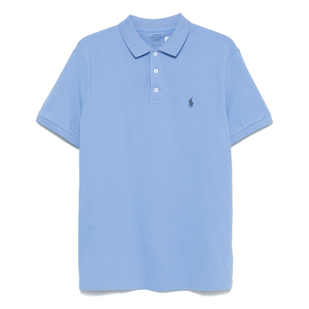 Polo Ralph Lauren Stretch katoenen poloshirt met geborduurd logo Blue Heren
