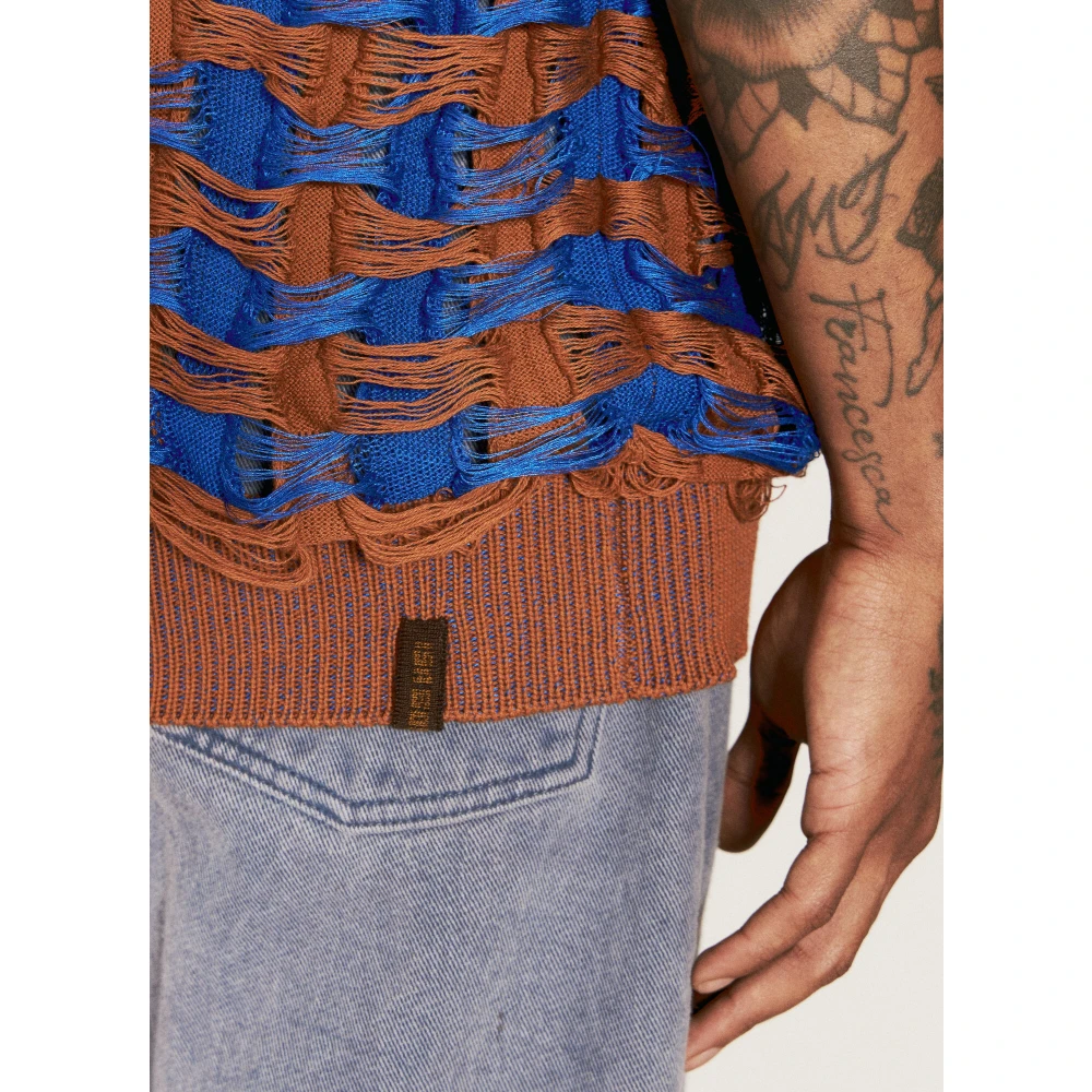 Isa Boulder Gescheurde Gebreide Tanktop Multicolor Heren