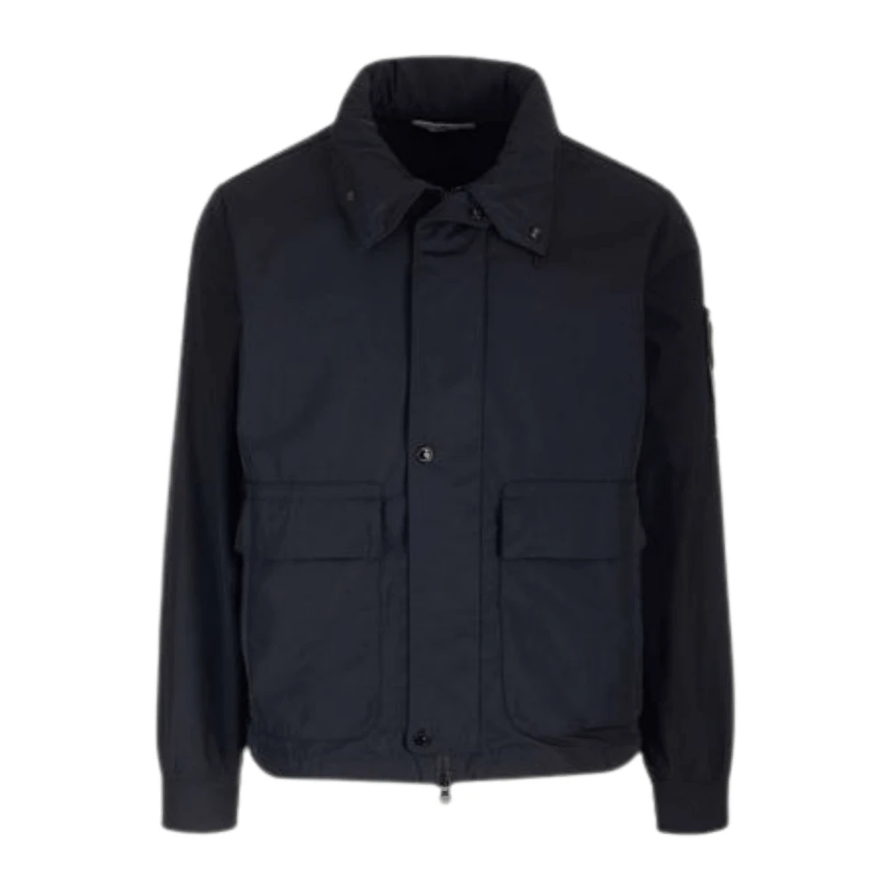 Stone Island Blauwe Hoodie met Verborgen Capuchon Blue Heren