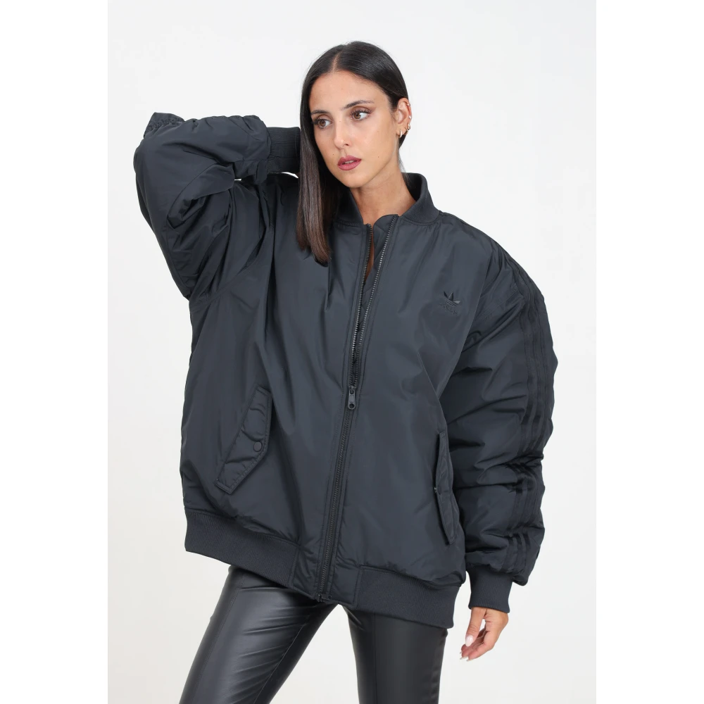 adidas Originals Zwarte Oversized SST Bomberjack Black Dames