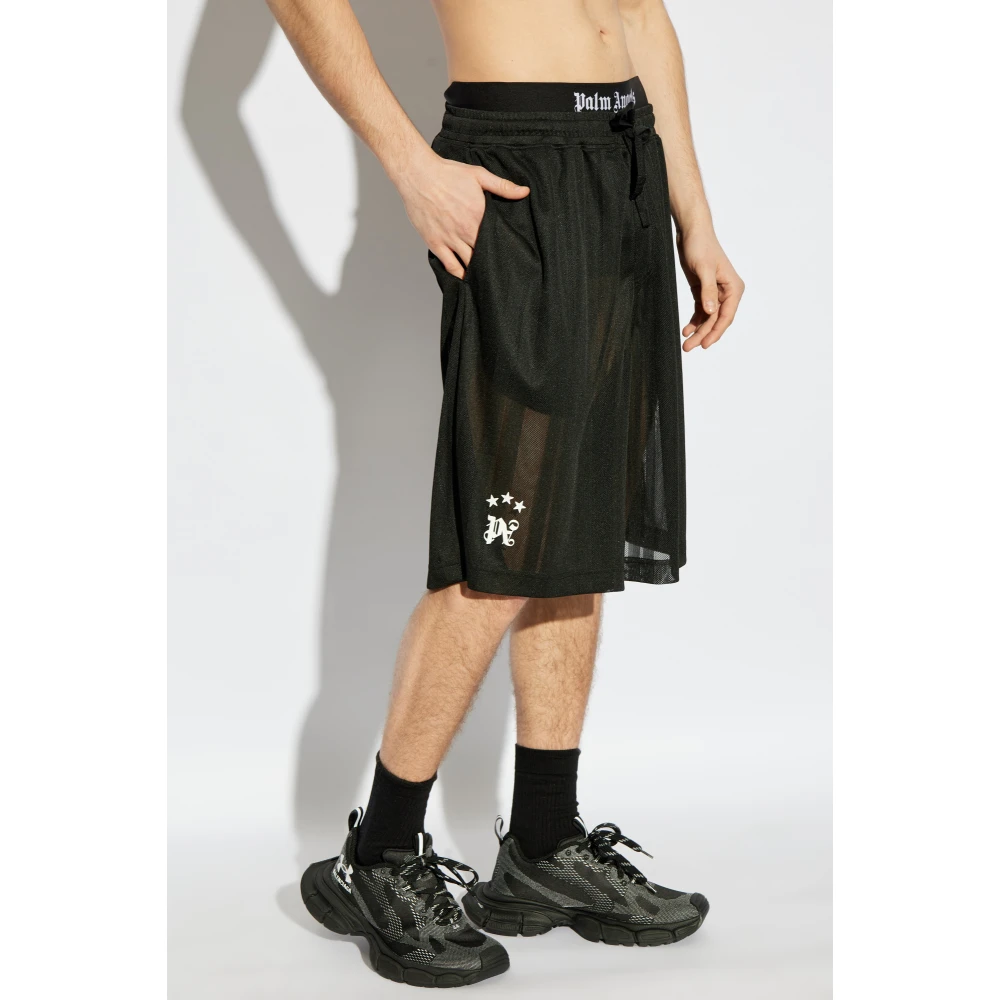Palm Angels Logo shorts Black Heren