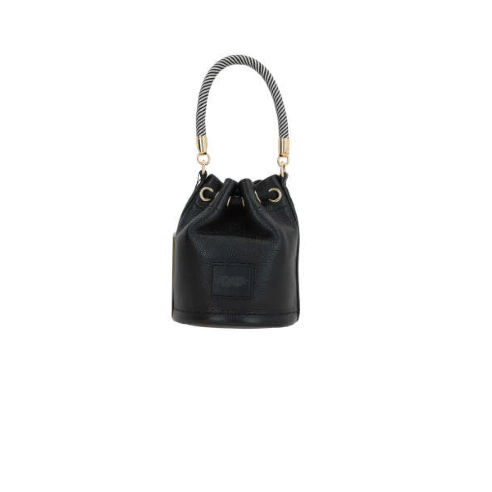Marc Jacobs Zwarte Leren Bucket Bag met Gouden Hardware Black Dames