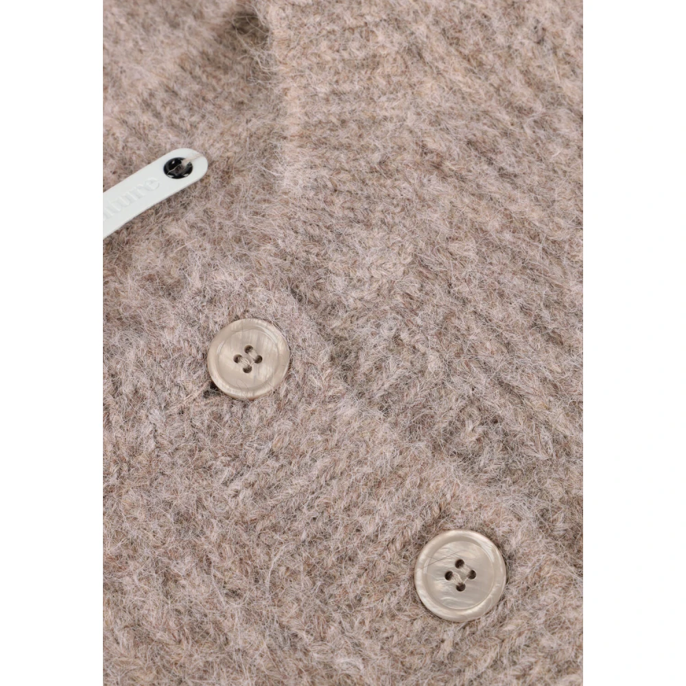 Co'Couture Taupe Rib Cardigan voor Vrouwen Beige Dames