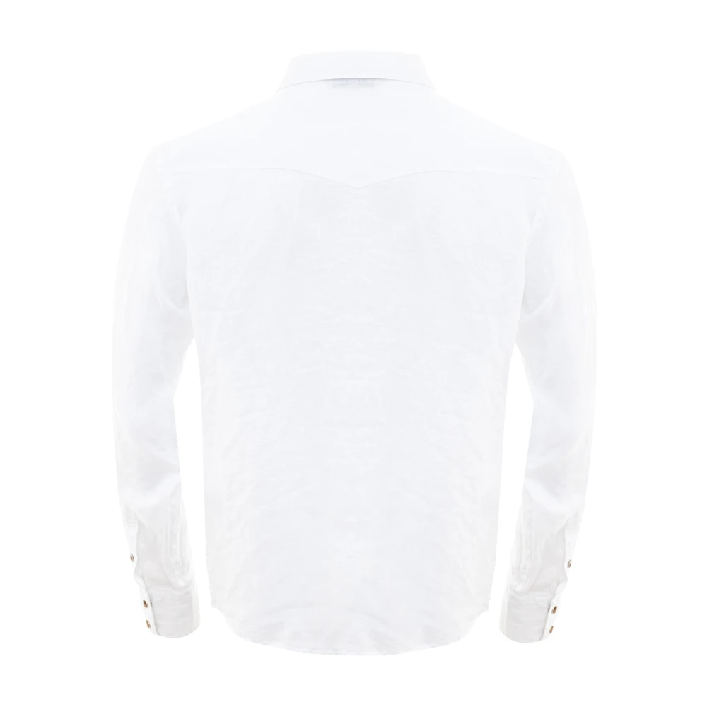 Gran Sasso Witte Linnen Overhemd White Heren