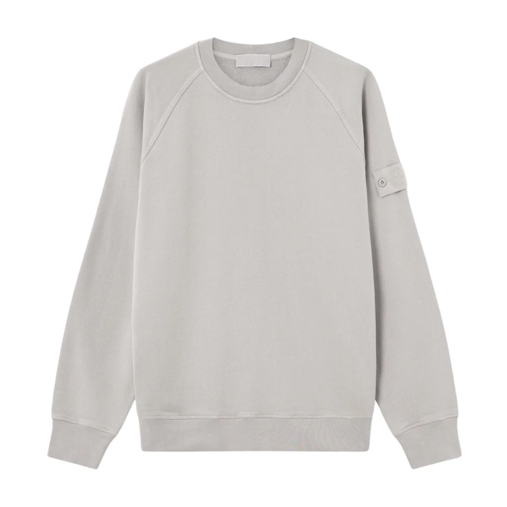Stone Island Gray Sweatshirts, Male, L, Heavyweight Cotton Fleece Sweatshirt