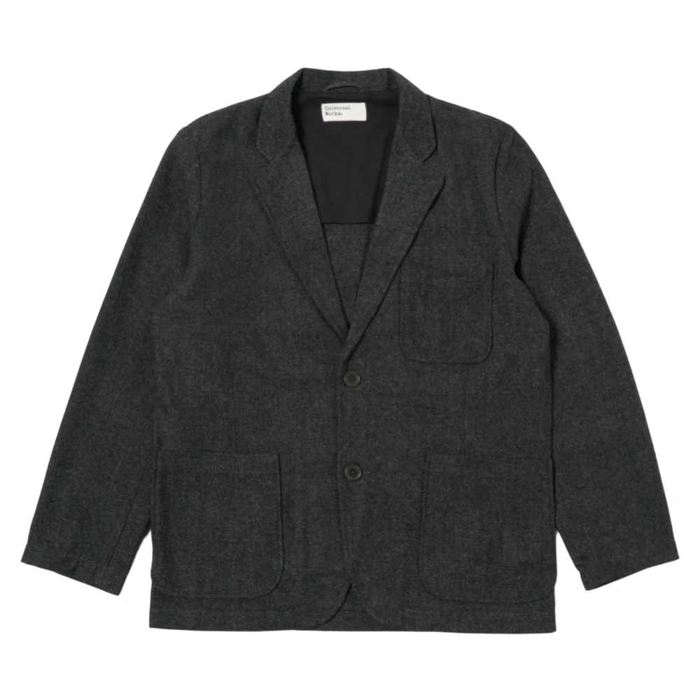 Universal Works Grijze Wol Twee-Knoop Jas Gray Heren