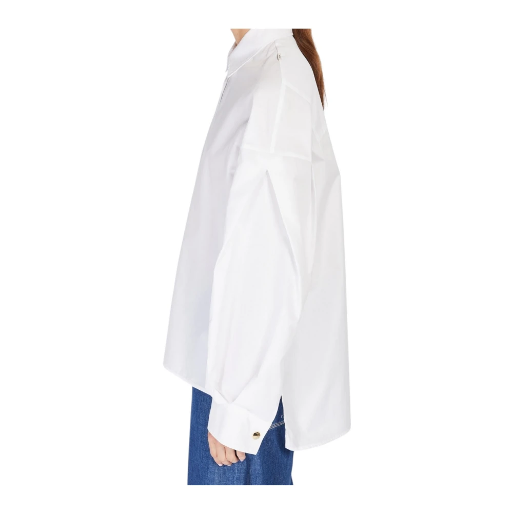 Max Mara Studio Witte Asymmetrische Overhemd van Katoen White Dames