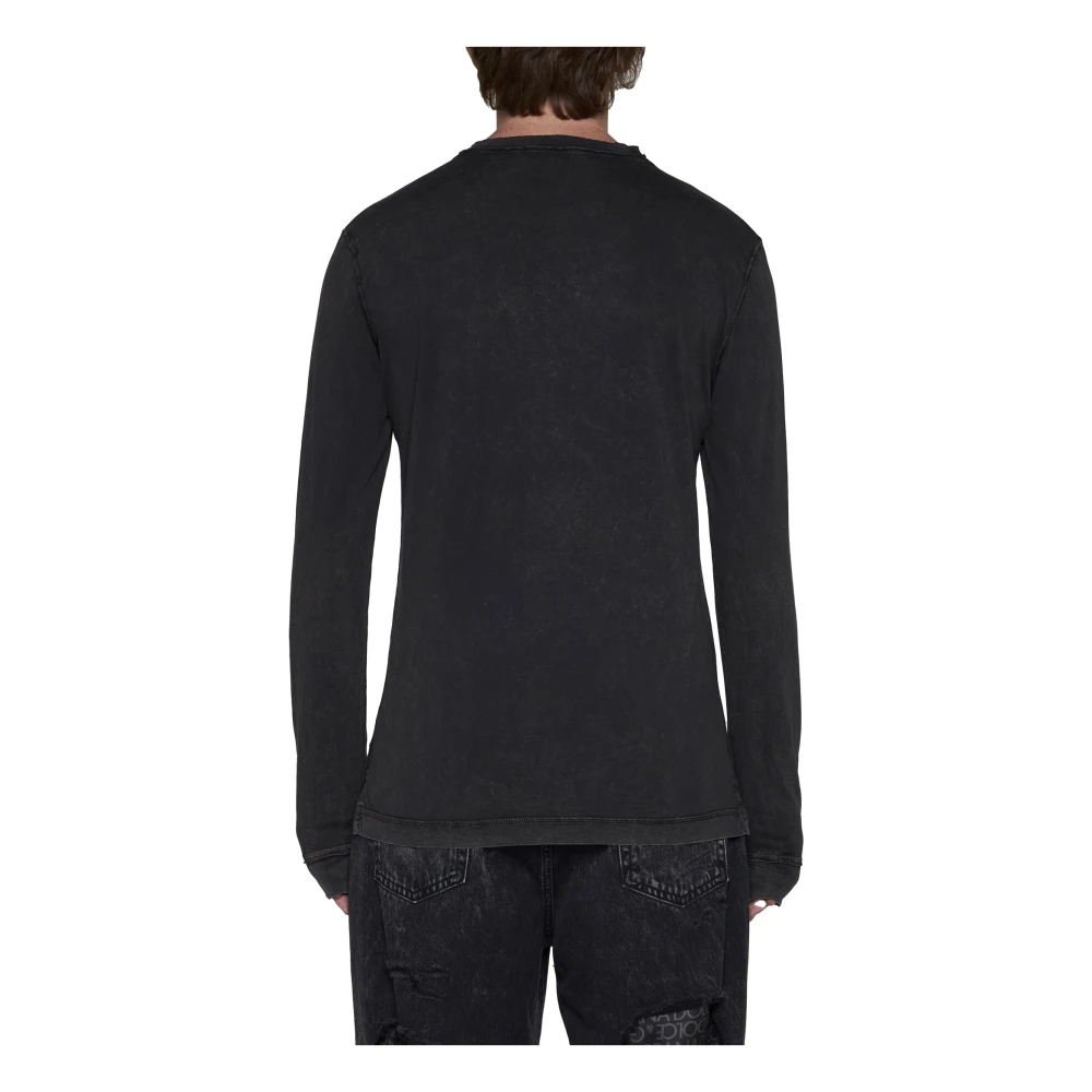Dolce & Gabbana Zwarte Crew-Neck Katoenen Sweatshirt Black Heren