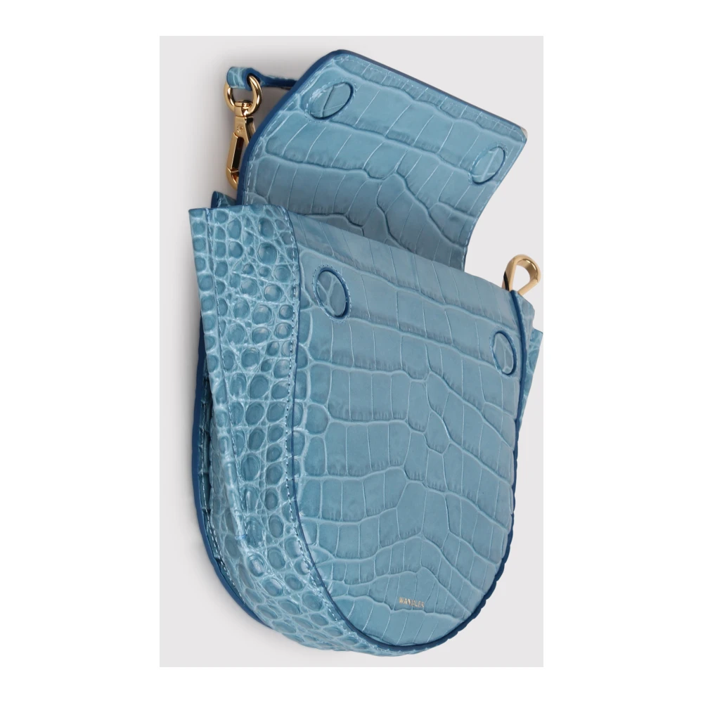 Wandler Mini Krokodil-Effect Top Handtas Blue Dames