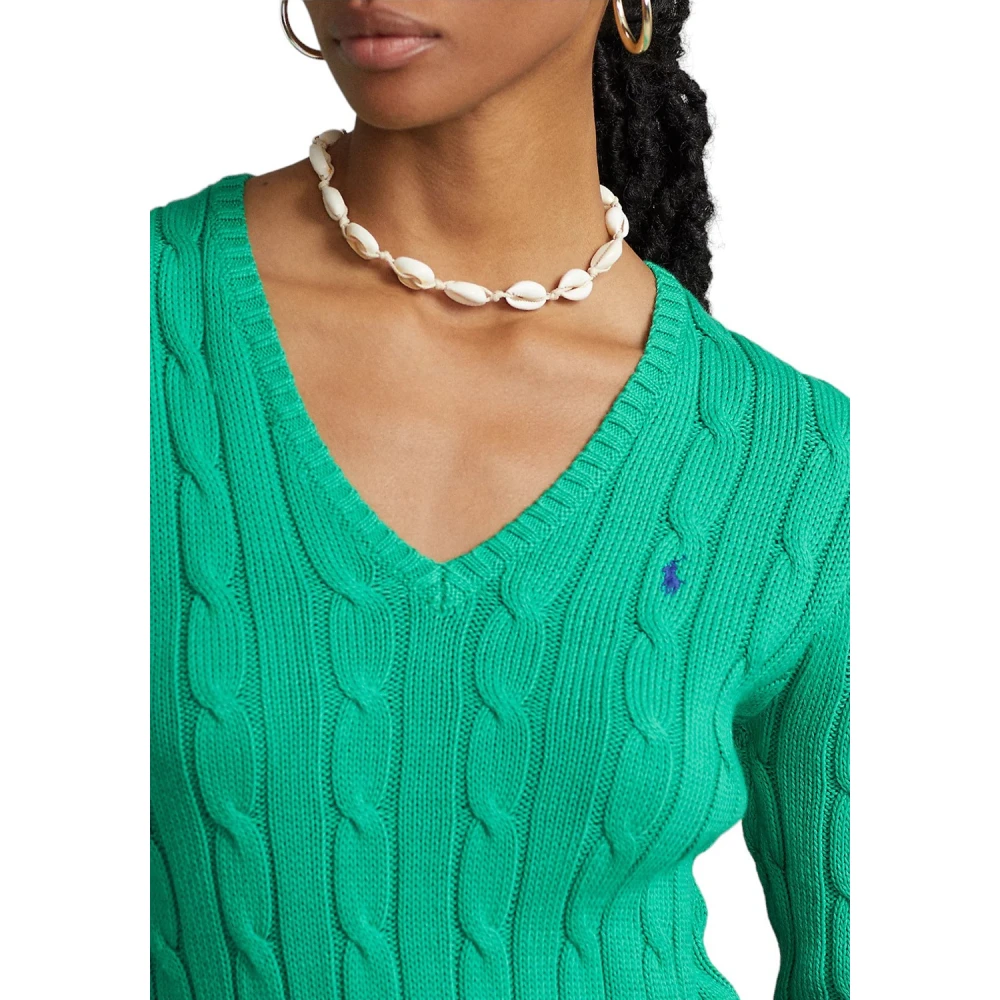 Polo Ralph Lauren Preppy Green Lange Mouw Pullover Green Dames
