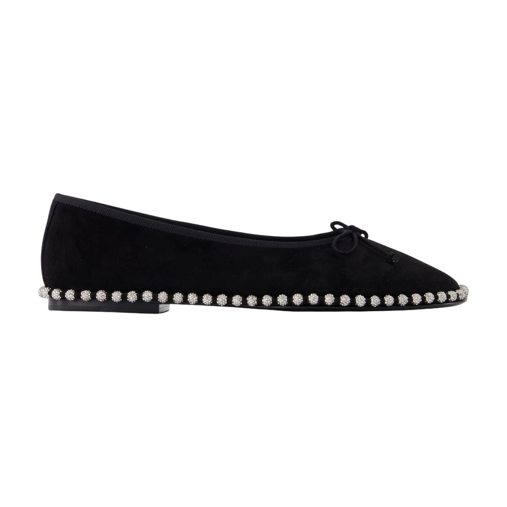 Alexander Wang Women's Black Ballerina Shoes, 8 Uk, Leather Ballerinas With Ballchain Detail