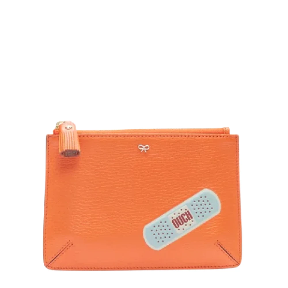 Anya Hindmarch Pre-owned Leather pouches Orange Dames