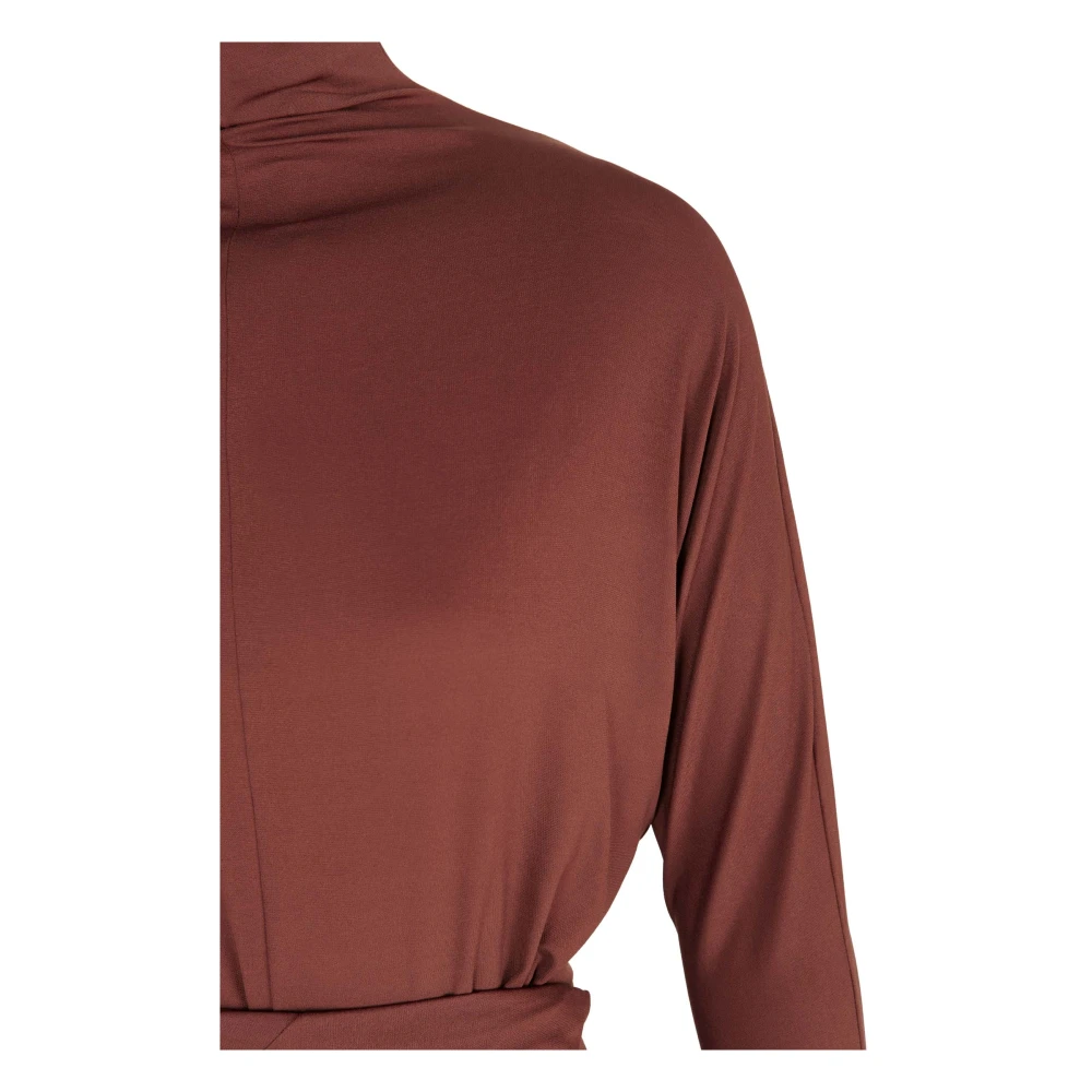 Cortana Lange jurk in cupro stretch Red Dames