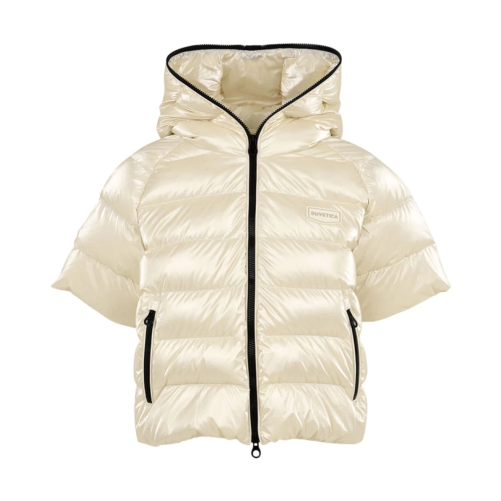 Duvetica Beige Horizontaal Gewatteerde Jas Ritssluiting Beige Dames