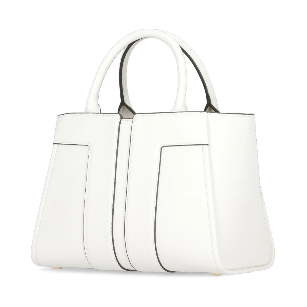 Elisabetta Franchi Ivoor Schoudertas met Handvatten en Riem Beige Dames