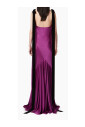 robe-longue-en-satin-fuchsia-avec-noeuds