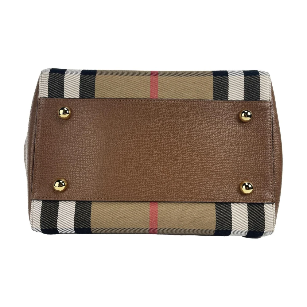 Burberry Check Tote Tas met Tan Accents Multicolor Dames