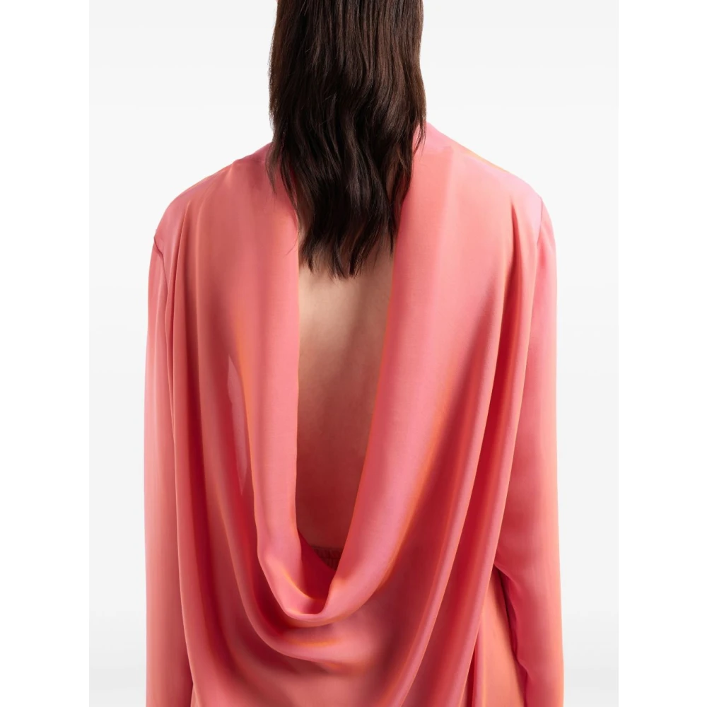 Giorgio Armani Zijden Chiffon Roze Blouse Pink Dames