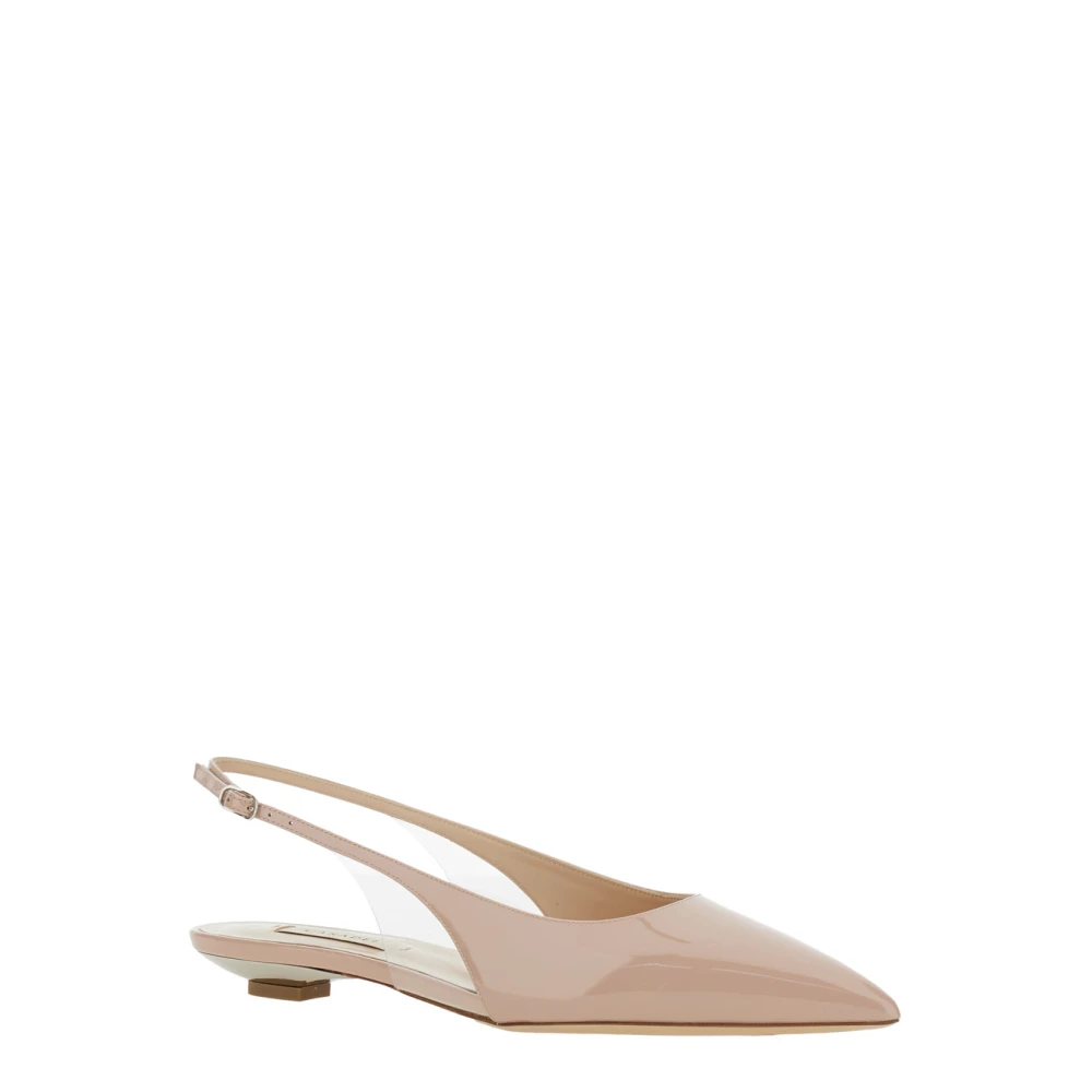 Casadei Beige Slingback Balletschoenen Patentleer Beige Dames