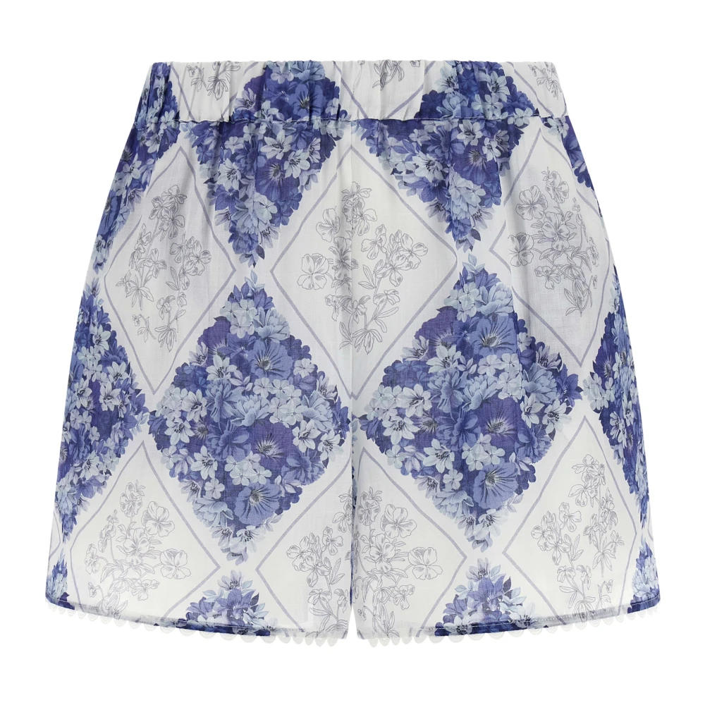 Twinset Women's Blue Short Shorts, Xs, Ramie Shorts
