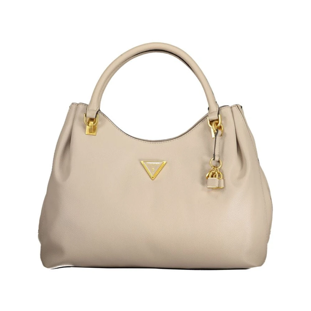 Guess Beige Handtas met Verstelbare Schouderriem en Meerdere Compartimenten Beige Dames