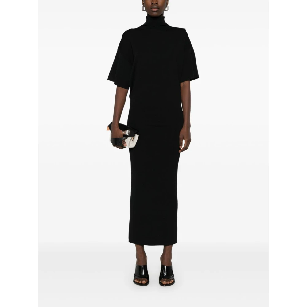 Birgitte Herskind Zwarte Korte Mouw Rolnek Jurk Black Dames