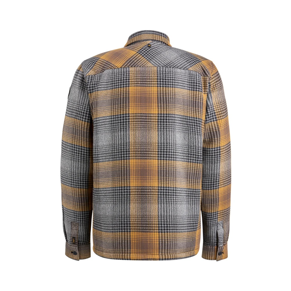 PME Legend Geruit Bont Gevoerd Overshirt Lange Mouw Multicolor Heren