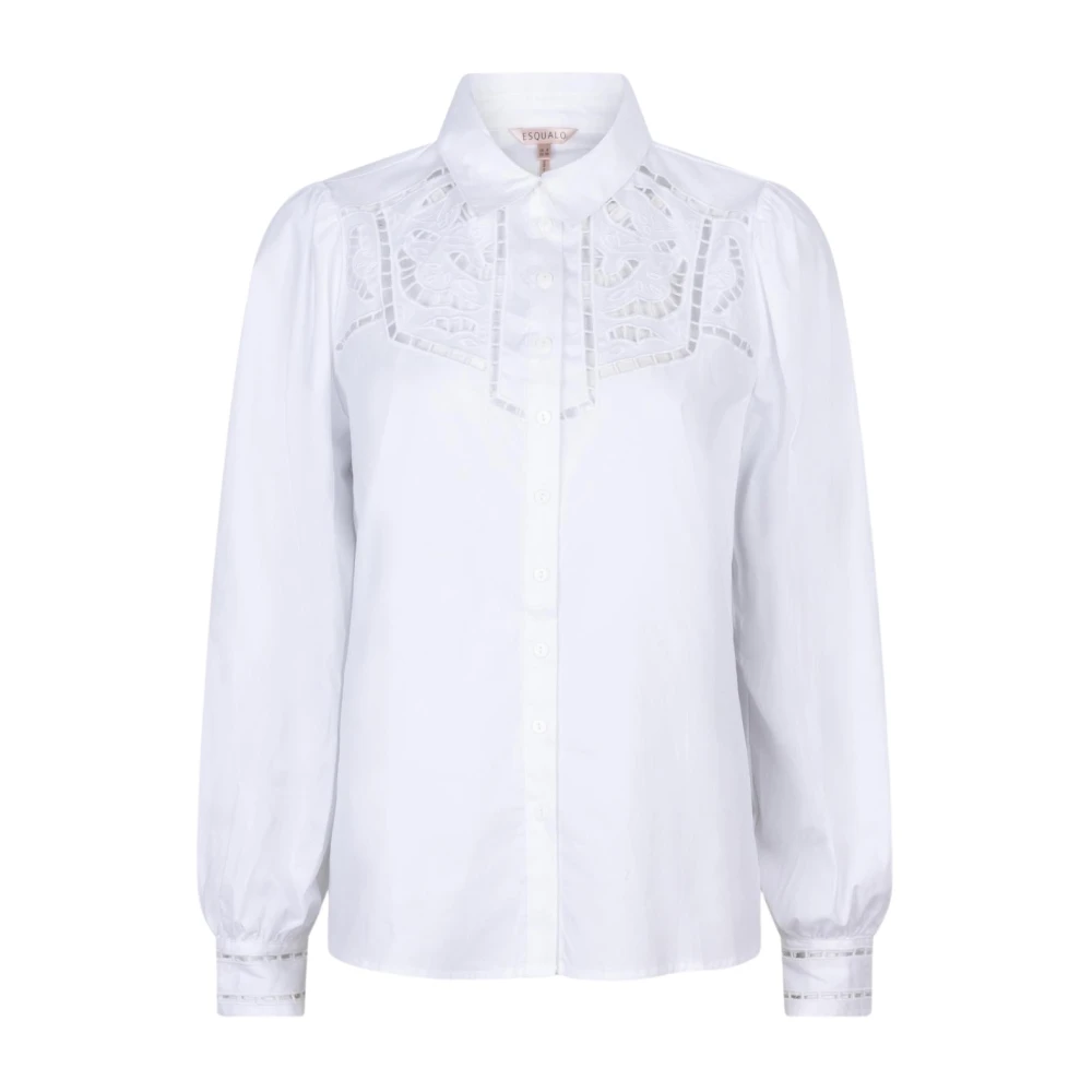 Esqualo blouse chest embroidery Sp24.14037 120 off white Heren