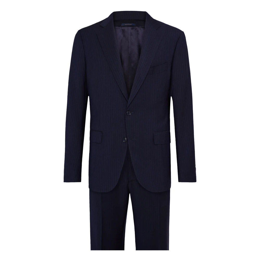 Boggi Milano Pinstripe zuiver wollen pak Blue Heren