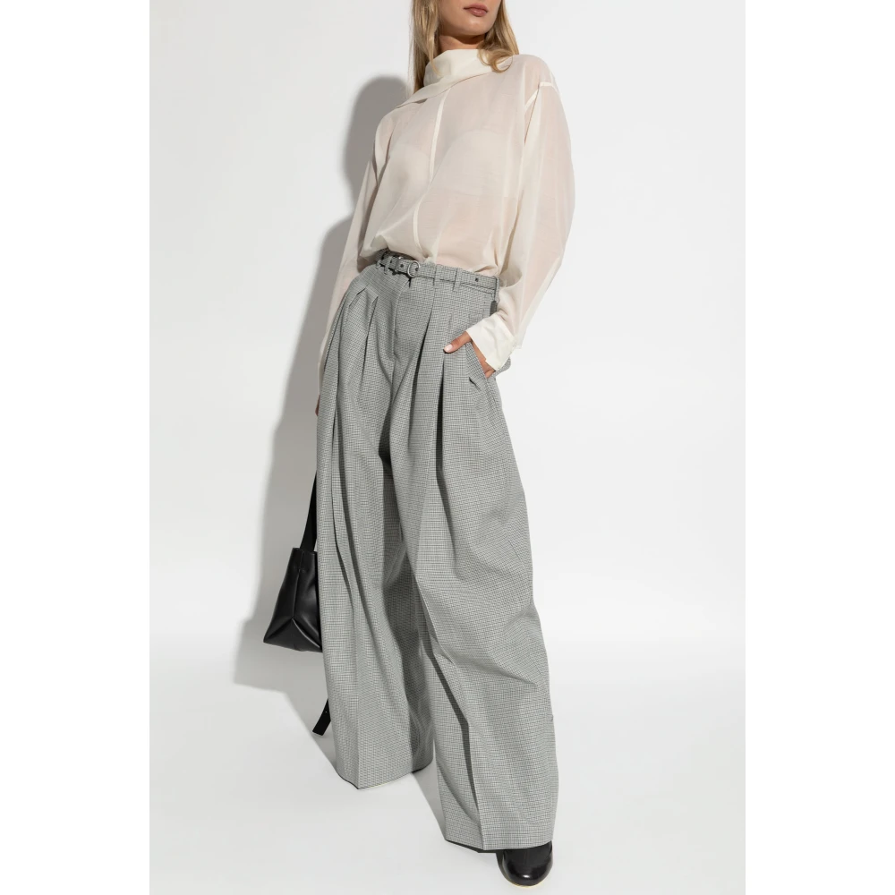 Jil Sander Geruite broek Gray Dames