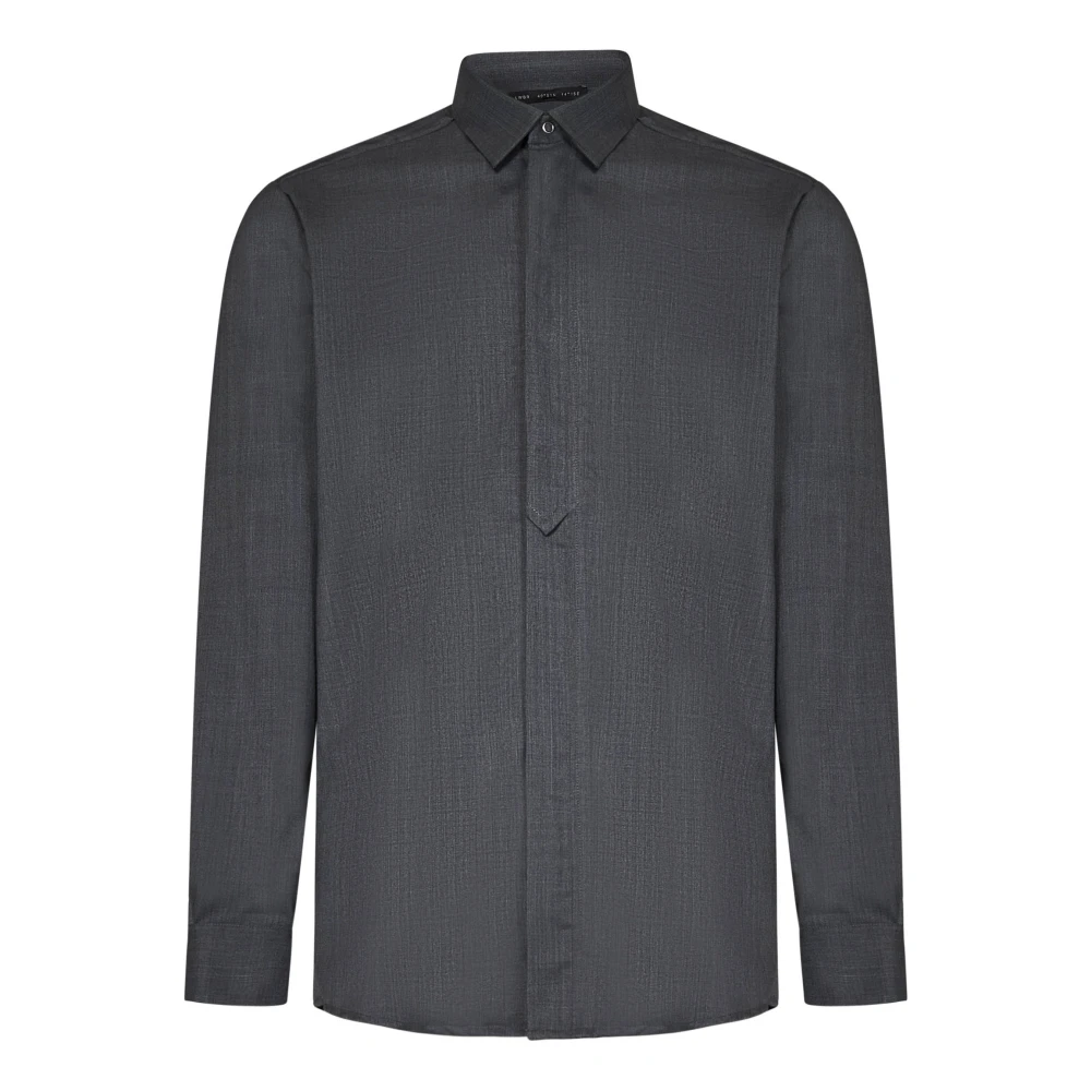 Low Brand Grijze Techno Wol Shirt Aw24 Gray Heren
