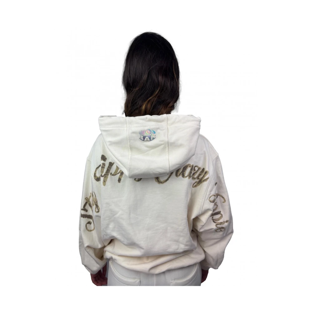 Barrow Witte Sweatshirt met Geborduurd Logo en Prints White Dames