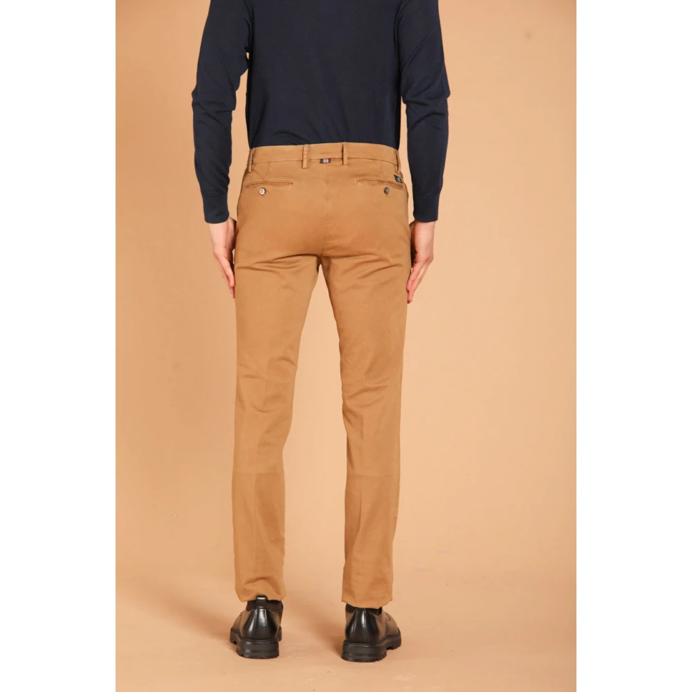 Mason's Gabardine Stretch Chino Broek Regular Fit Brown Heren