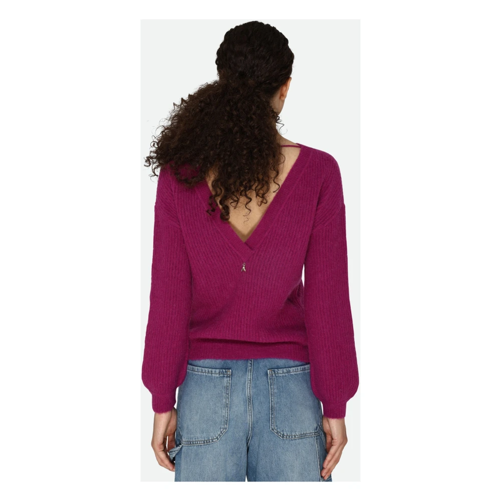 PATRIZIA PEPE Pruim V-hals trui Purple Dames