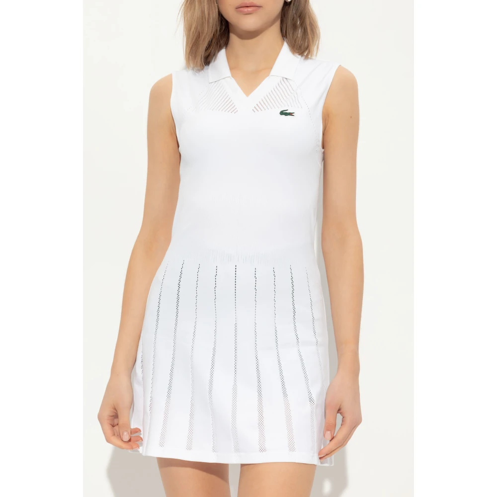 Lacoste Jurk met logo White Dames