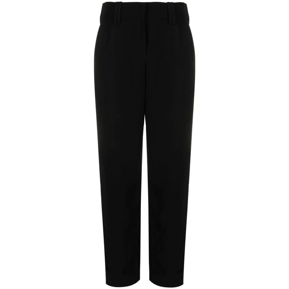 Balmain Black Crepe Carrot Trousers - Female - Straight Trousers - Xl - Trousers