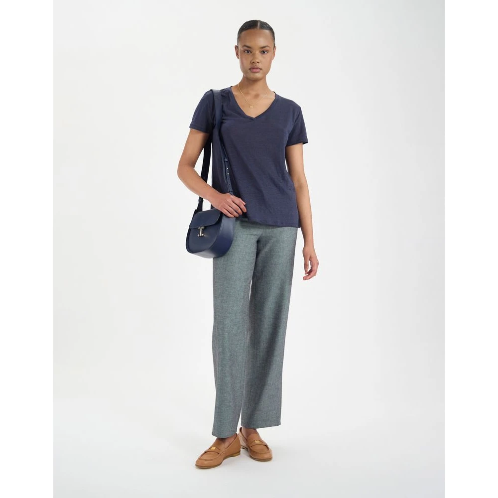 Ines De La Fressange Paris Apolline linnen T-shirt Blue Dames