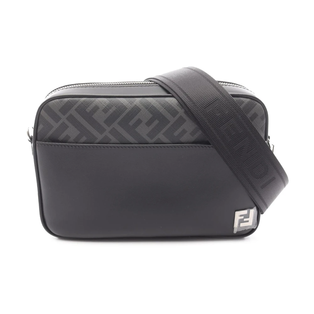 Fendi Vintage Women's Black Pre-Owned Ff Monogram Crossbody Bag
