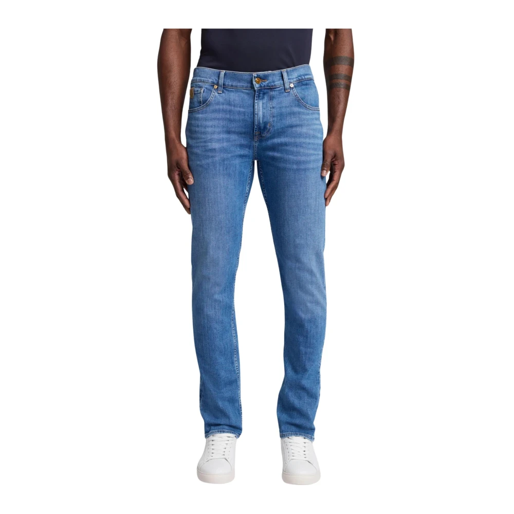 7 For All Mankind Slim Fit Jeans Donkerblauw Blue Heren
