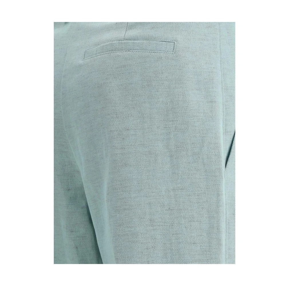 Forte Rechte Linnen Cargo Broek Green Dames