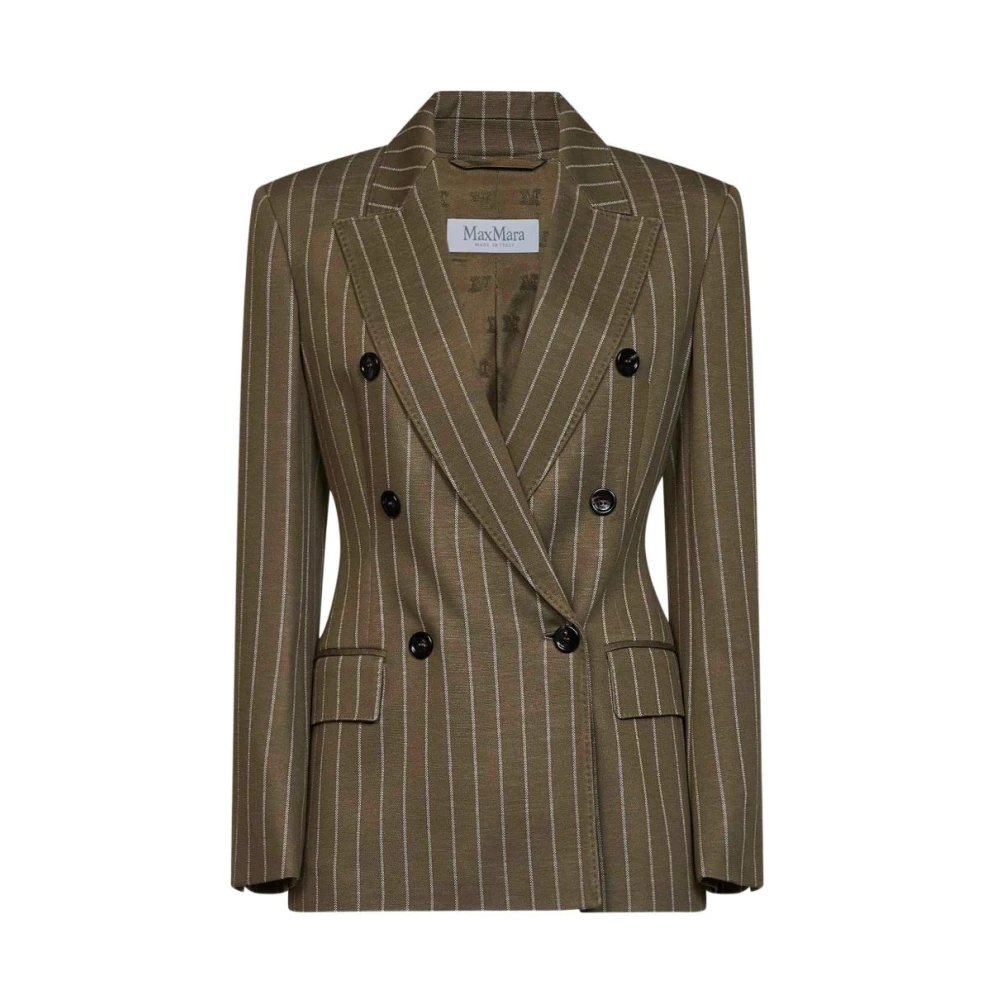 Max Mara , Blazers, Female, Green, S, Balta Double-Breasted Blazer