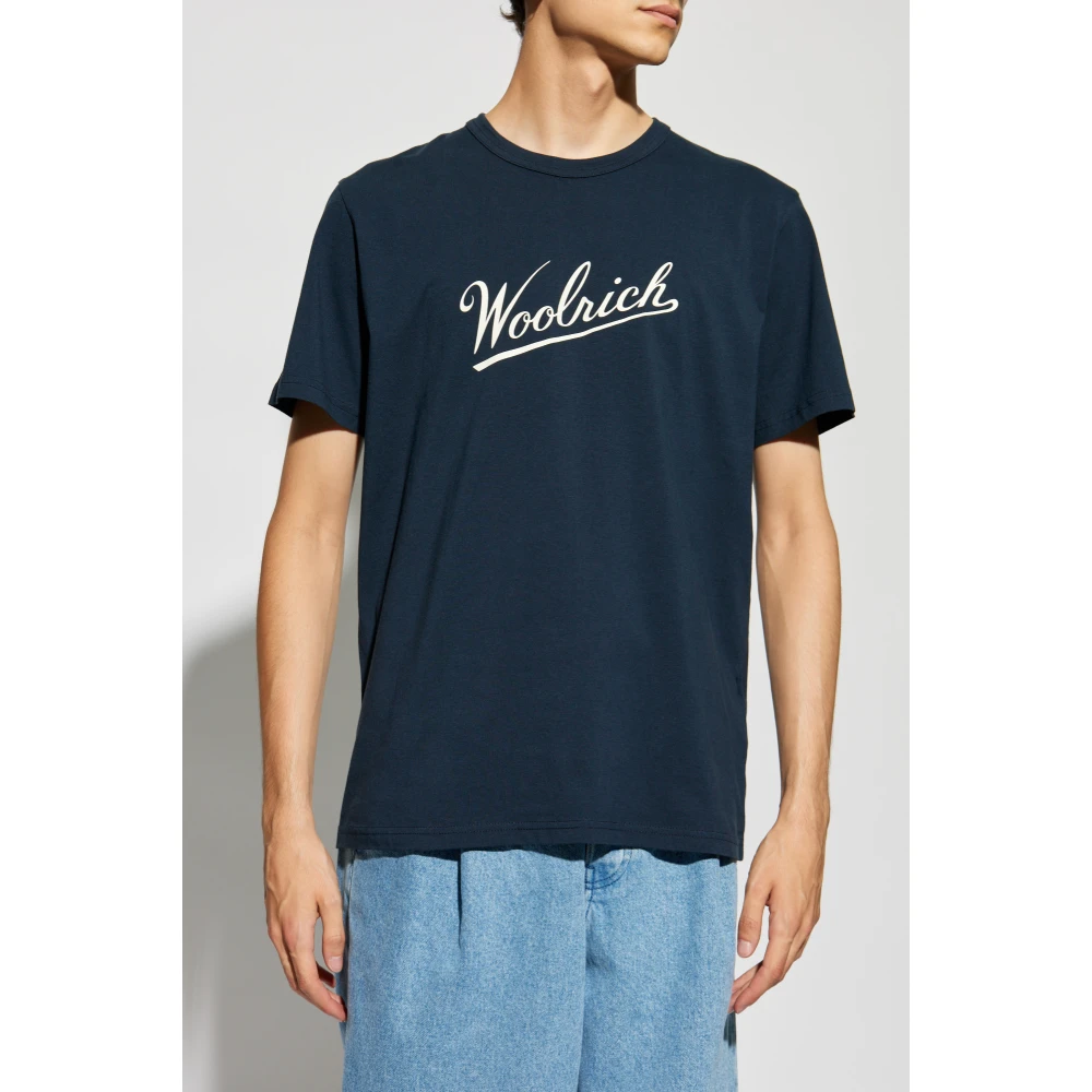 Woolrich T-shirt met bedrukt logo Blue Heren