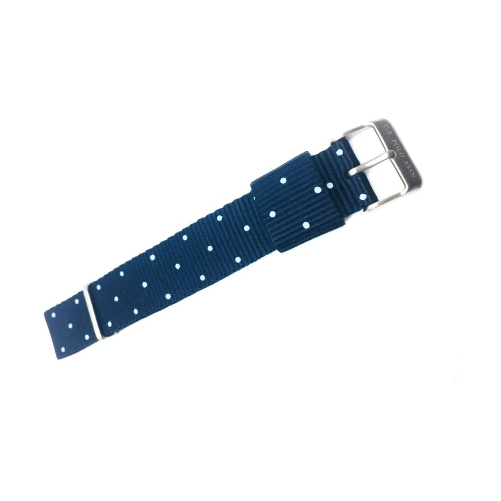 U.S. Polo Assn. Blå Textil Klockarmband Polka Dot Blue, Herr