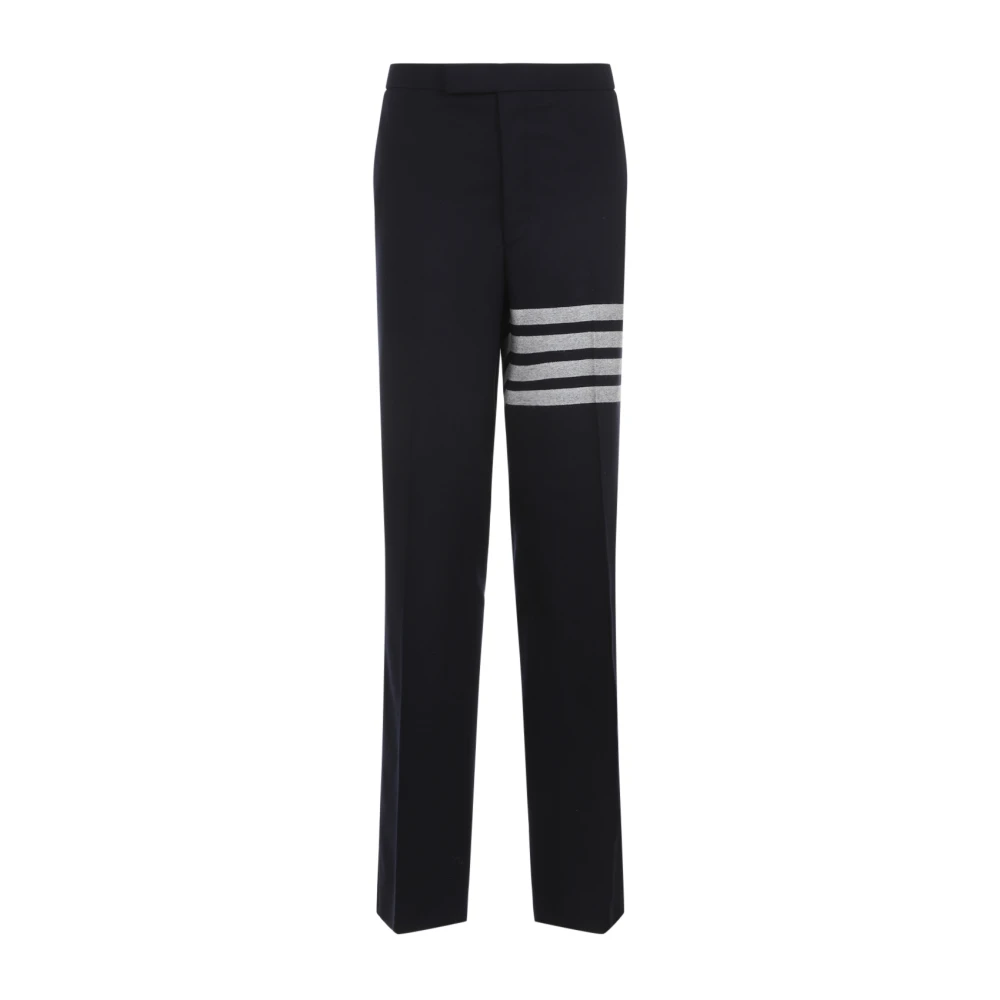 Thom Browne Navy Blauwe Wollen Broek Blue Heren