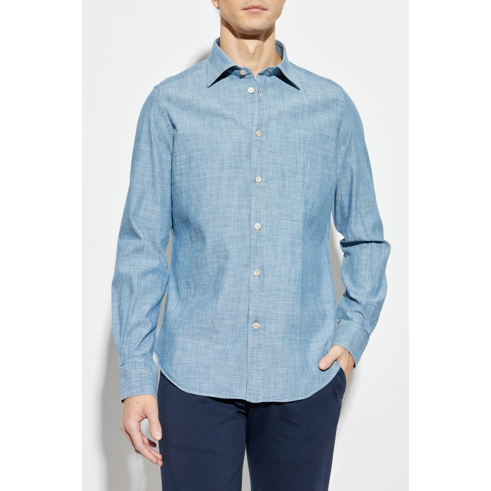 Eleventy Katoenen shirt Blue Heren