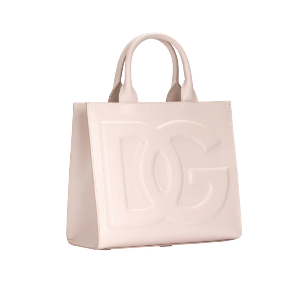 Dolce & Gabbana Roze Leren Tote Tas met DG Logo Pink Dames