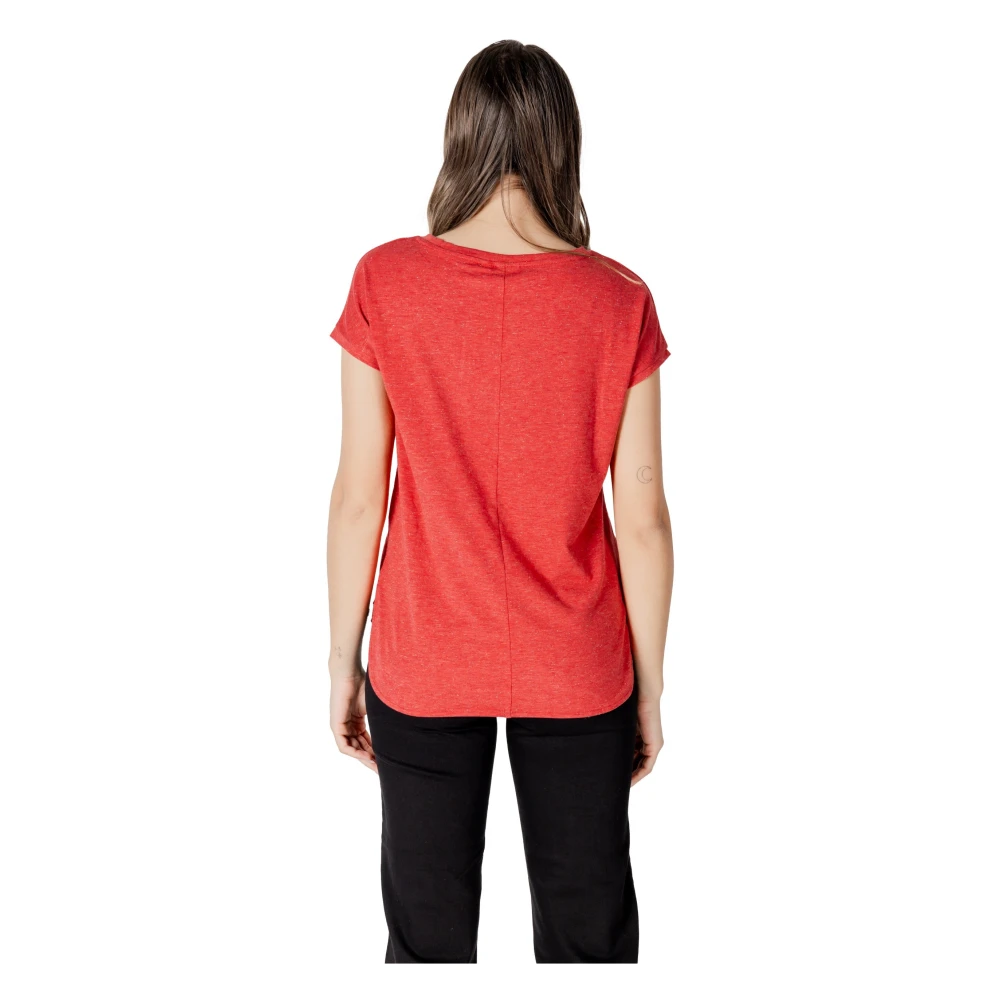 Ichi Rode Korte Mouw T-shirt Red Dames